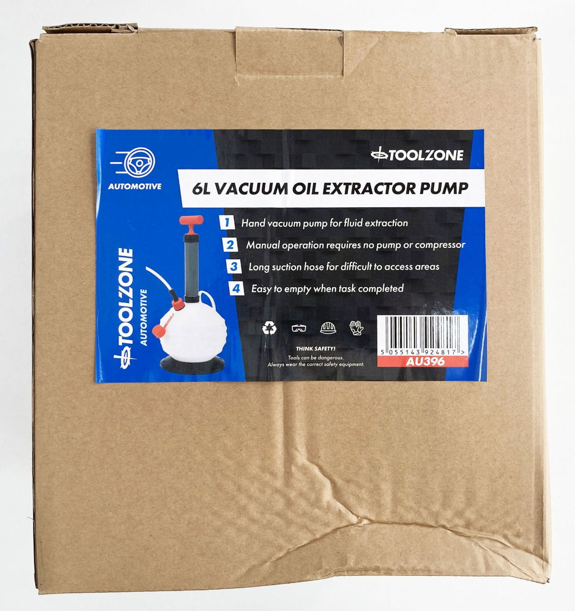 MANUAL VACUUM OIL EXTRACTOR PUMP 6l WITH 4 HOSES - TOOLZONE KDPAU396