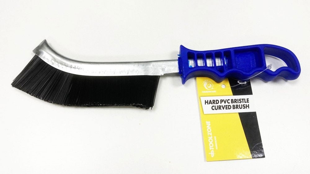 CURVED BRUSH HARD PVC BRISTLE PLASTIC HANDLE - TOOLZONE KDPBR058