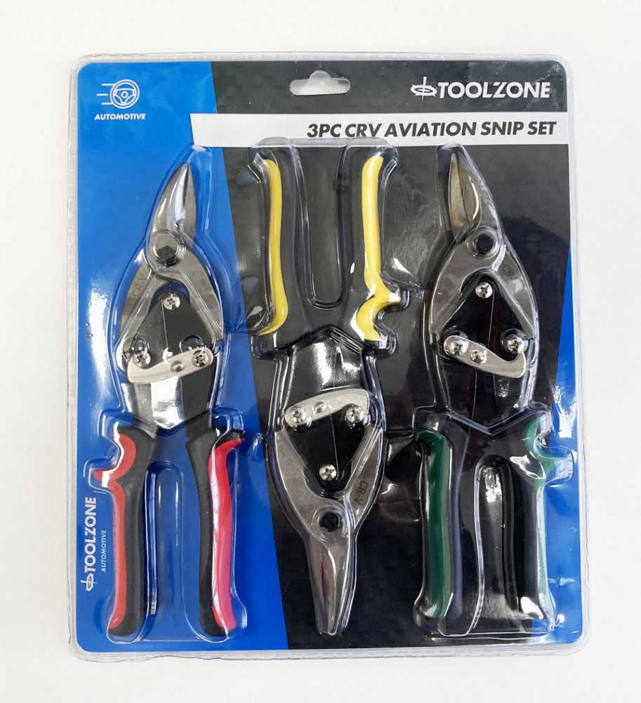AVIATION SNIPS SET 3PC CRV STRAIGHT LEFT RIGHT CUT - TOOLZONE KDPCT036