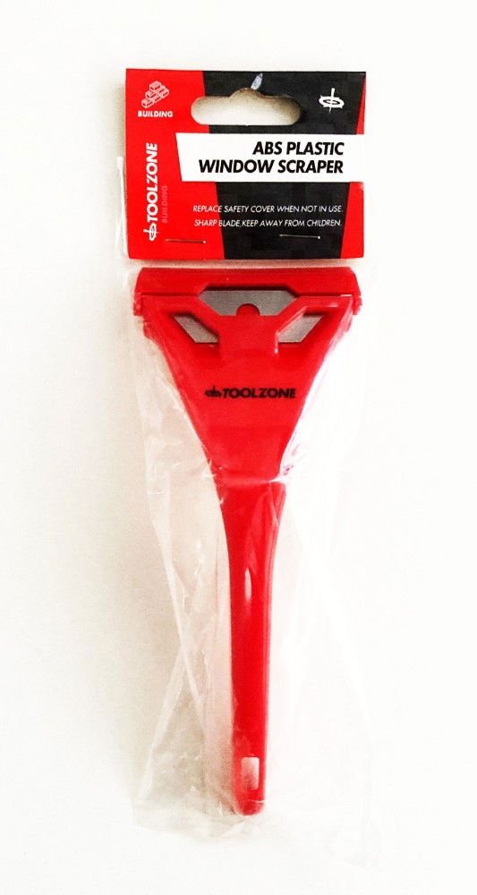 WINDOW SCRAPER ABS PLASTIC 60mm REPLACEABLE BLADE - TOOLZONE KDPDC007