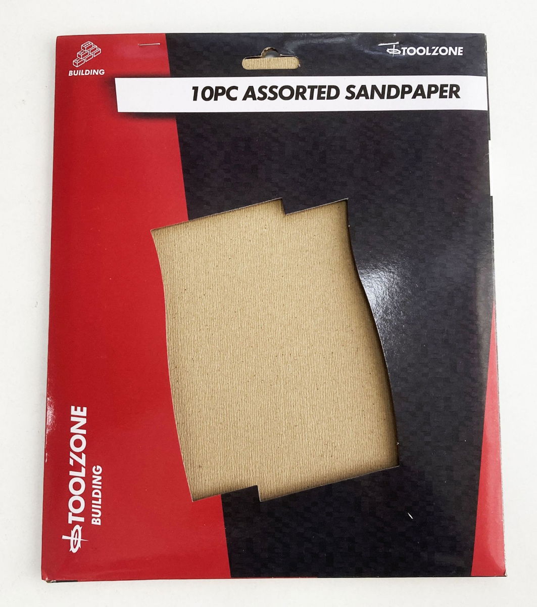 SANDPAPER ASSORTED 10PC 230 x 280mm 40/60/80/120/150 GRIT - TOOLZONE KDPDC070