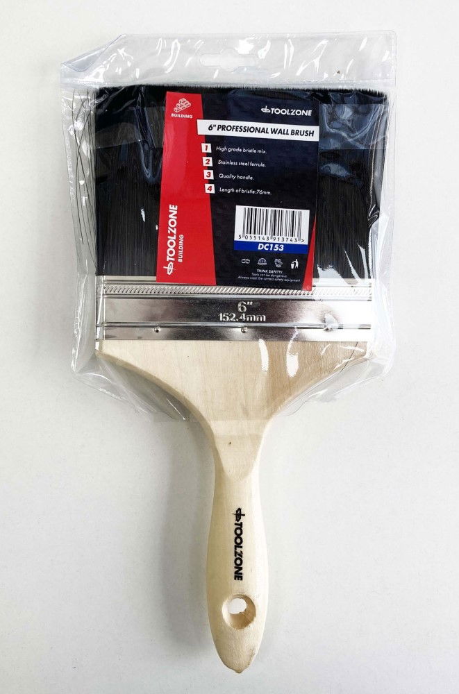 WALL BRUSH 6 PROFESSIONAL DOUBLE BOILED FINE BRISTLES - TOOLZONE KDPDC153