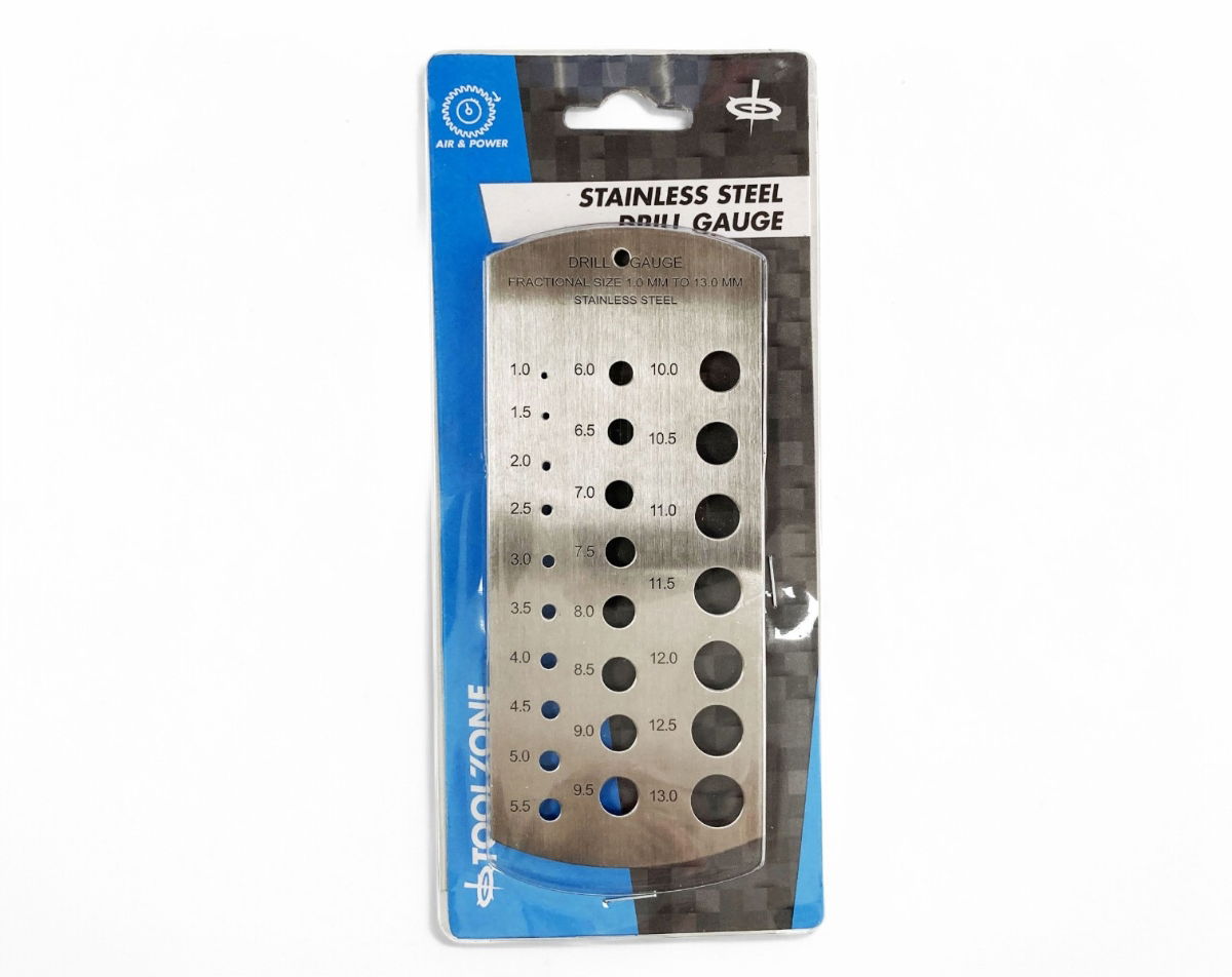 DRILL GAUGE STAINLESS STEEL METRIC 1-13mm - TOOLZONE KDPDR033