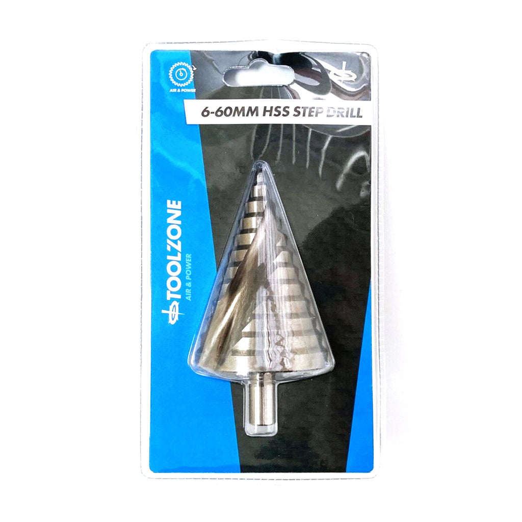 STEP DRILL HSS 6-60mm 12 STEPS 1/2 SHANK - TOOLZONE KDPDR036