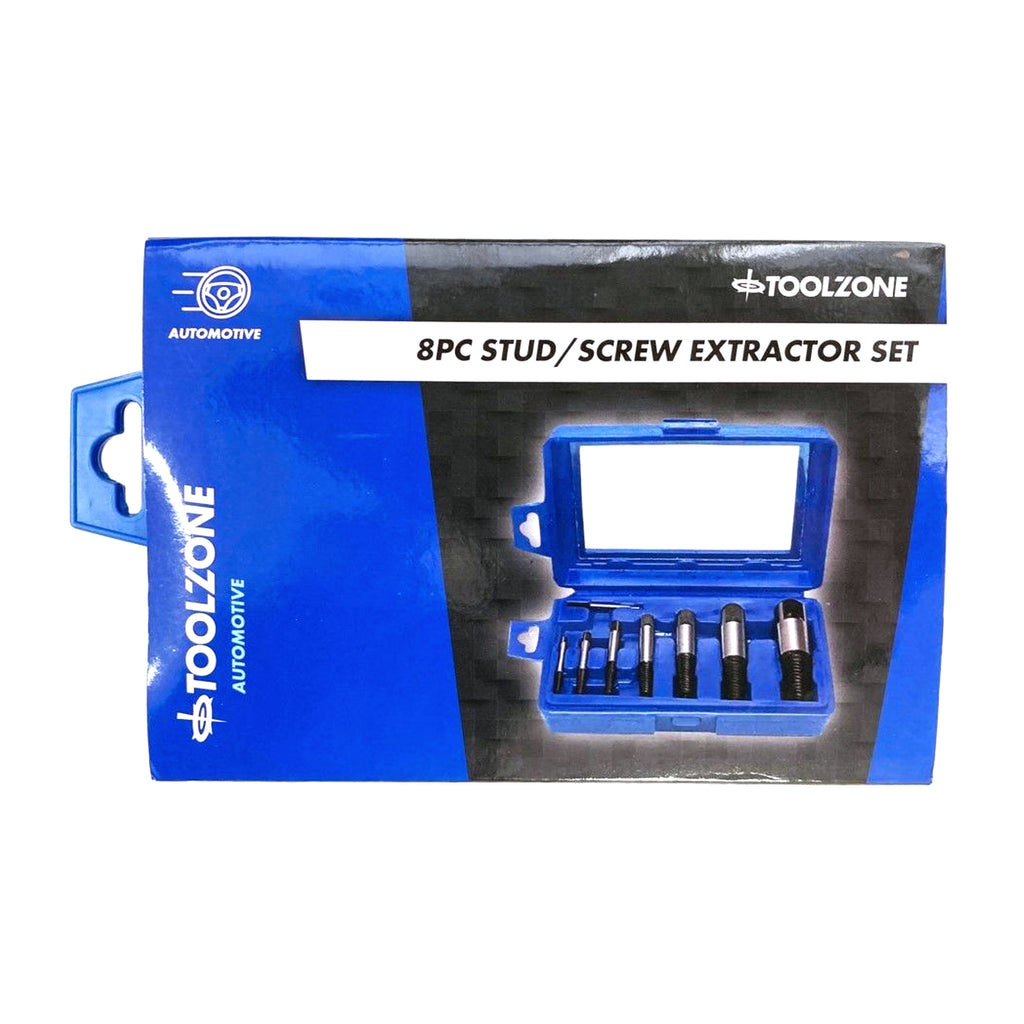 STUD AND SCREW EXTRACTOR SET HSS 8PC 3-26mm - TOOLZONE KDPDR064