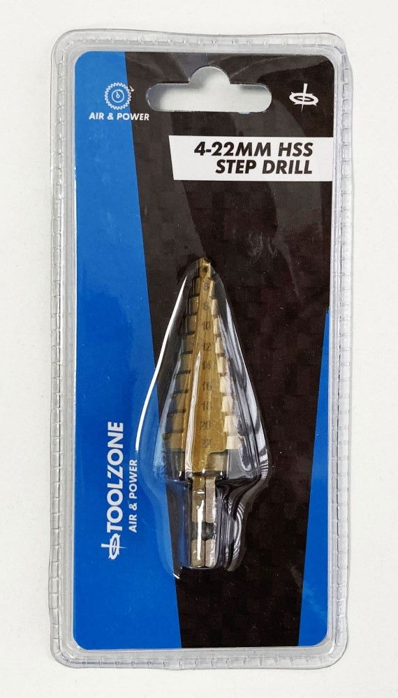 STEP DRILL HSS TITANIUM COATED 4-22mm - TOOLZONE KDPDR123