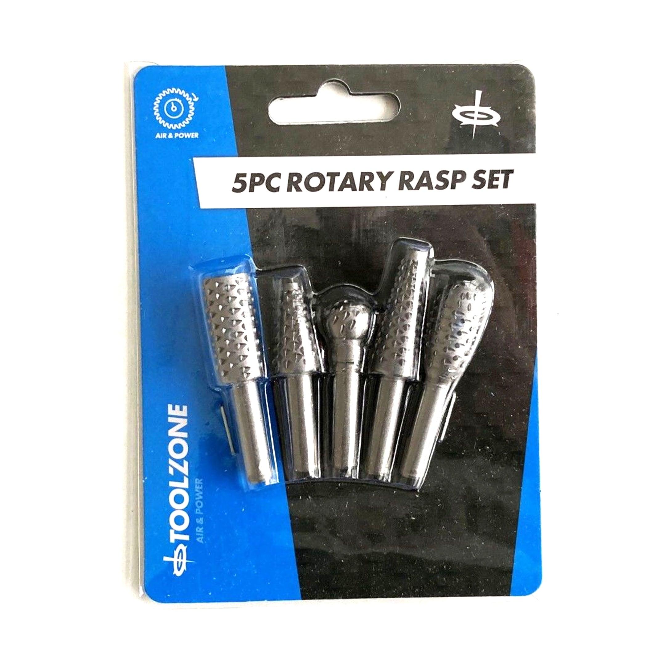 ROTARY RASP SET 5PC 6mm 1/4 SHANK CARBON STEEL - TOOLZONE KDPDR184