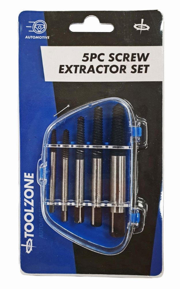 SCREW EXTRACTOR SET 5PC 3-19mm - TOOLZONE KDPDR185