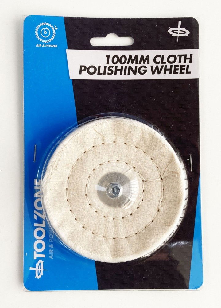 CLOTH POLISHING WHEEL 100mm 1/4 SHANK 40 LAYERS - TOOLZONE KDPDR208