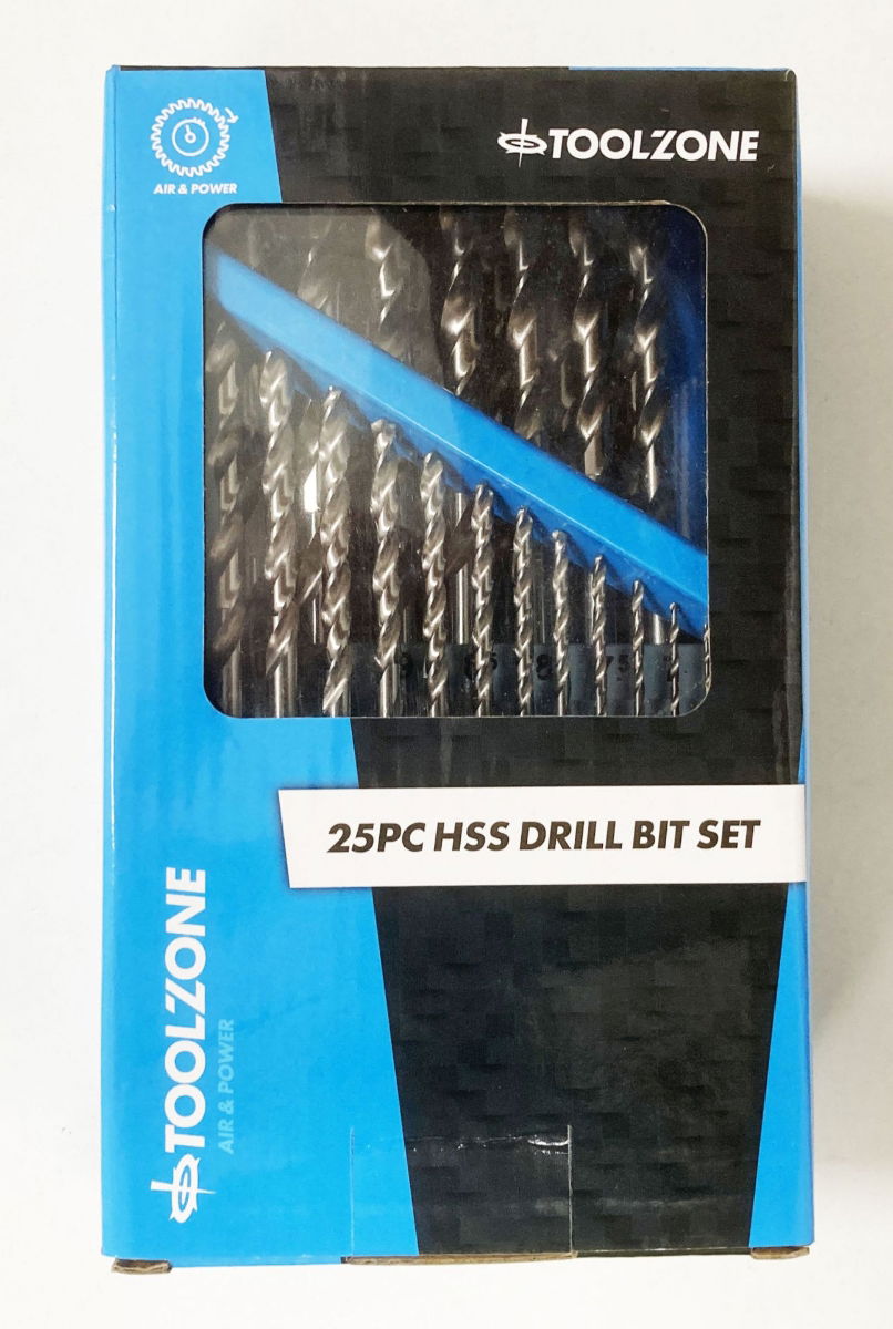 HSS DRILL BIT SET 25PC 1-13mm 0.5mm INCREMENTS - TOOLZONE KDPDR209