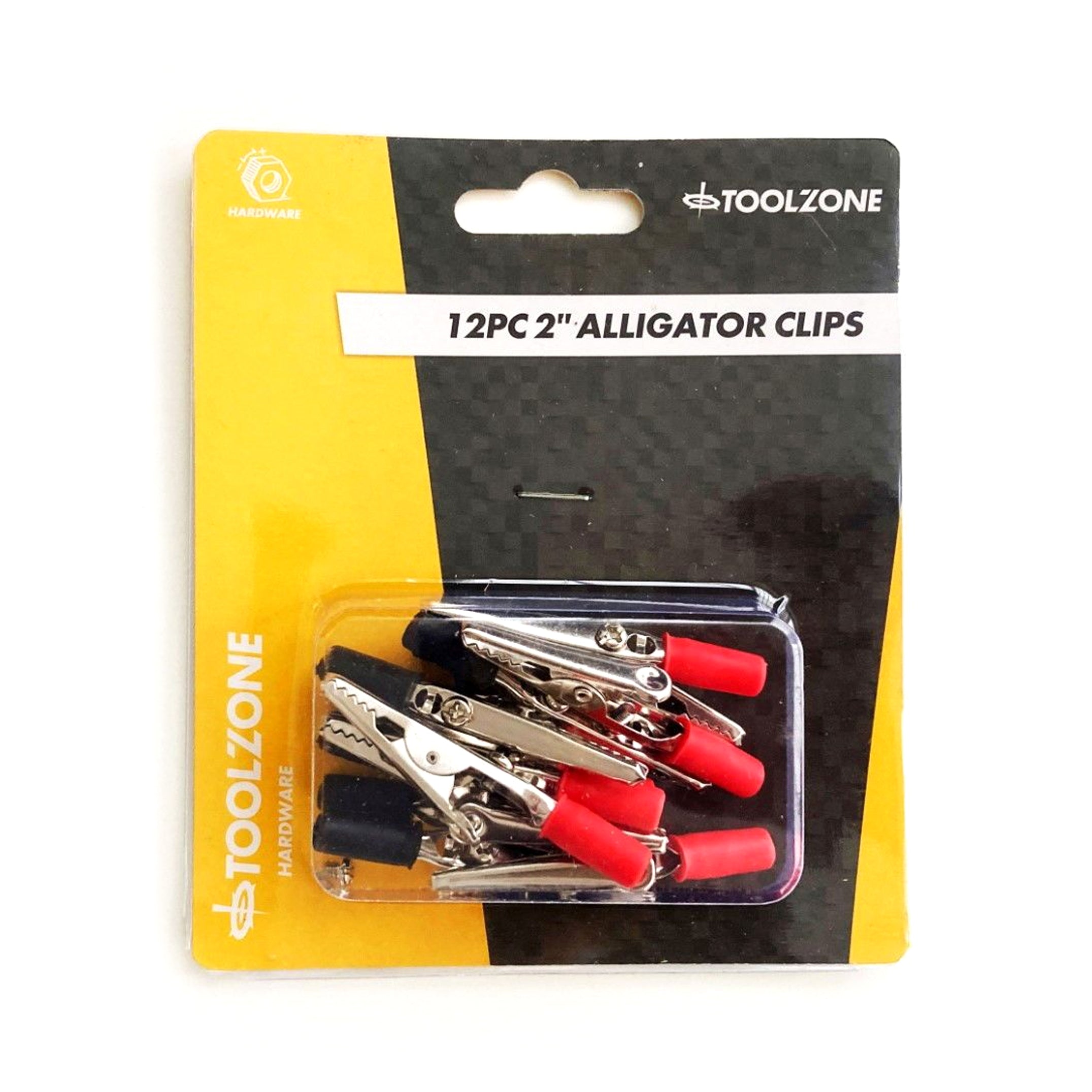 ALLIGATOR CLIPS 12PC 2 INSULATED PVC HANDLES - TOOLZONE KDPEL075