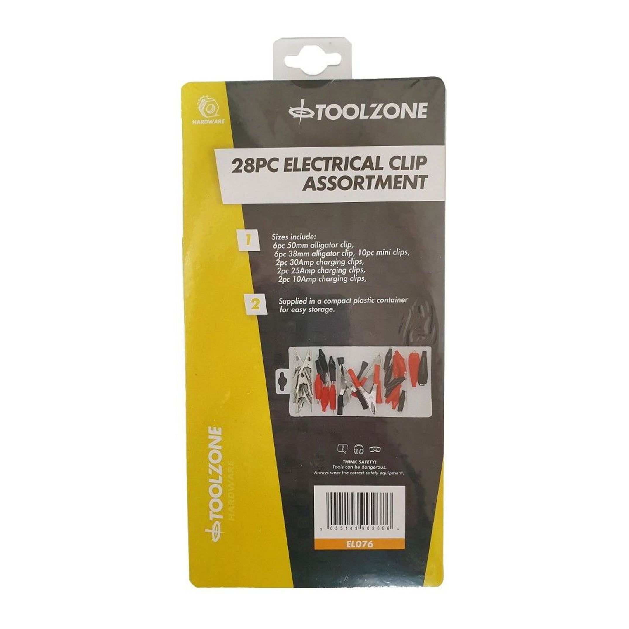 ELECTRICAL CLIP ASSORTMENT 28PC WITH STORAGE BOX - TOOLZONE KDPEL076