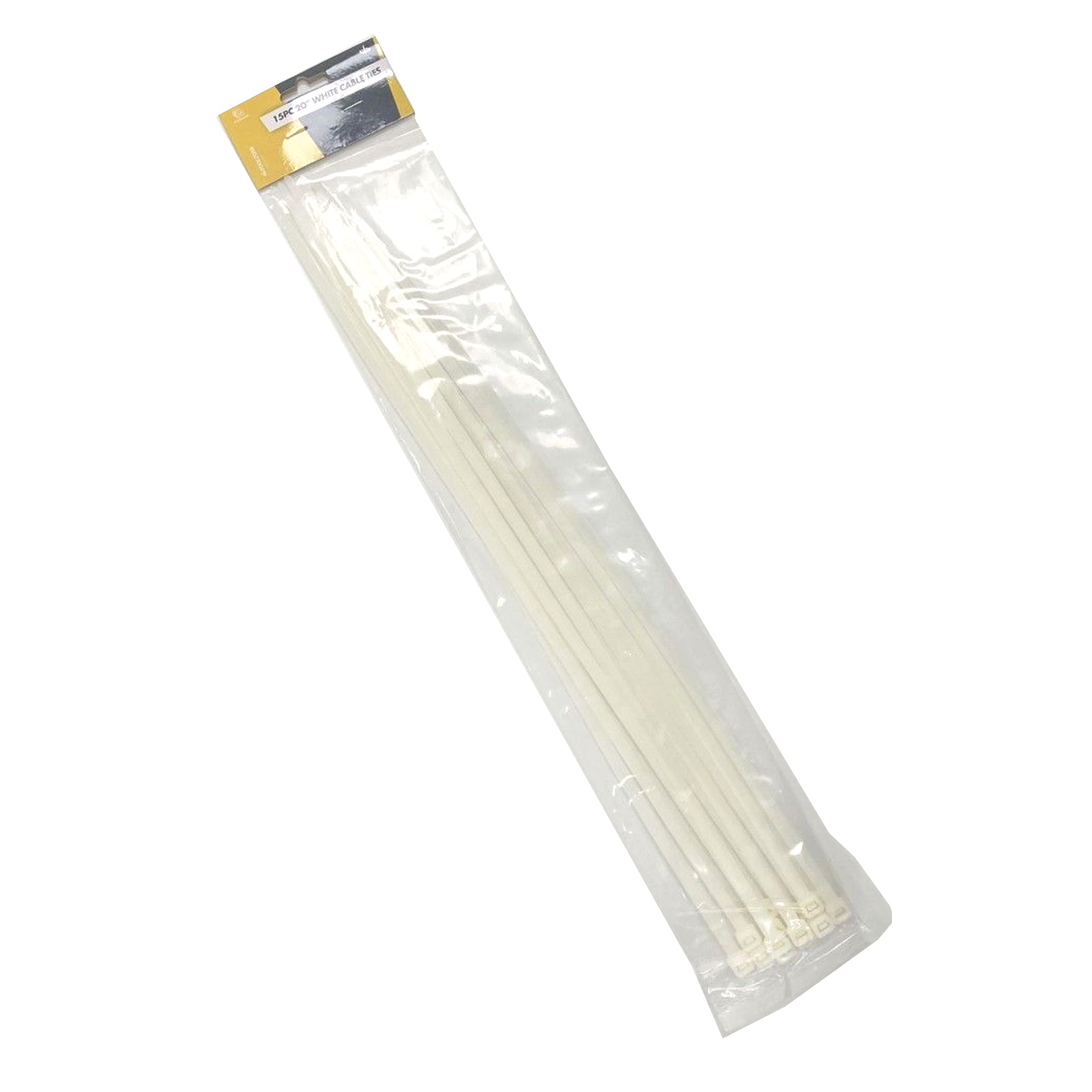 CABLE TIES 15PC 20 WHITE 7mm WIDE NYLON 66 - TOOLZONE KDPEL080