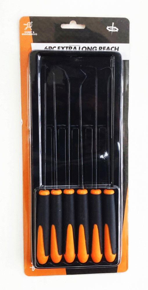 LONG REACH PICK SET 6 PIECE SOFT GRIP 24cm LENGTH - TOOLZONE KDPHB194