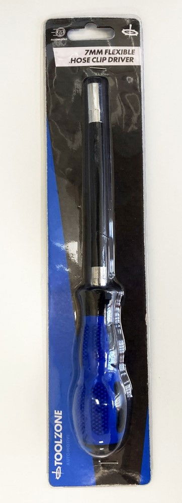 HOSE CLIP DRIVER 7mm FLEXIBLE SHAFT RUBBER GRIP HANDLE - TOOLZONE KDPHB241