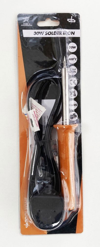 SOLDER IRON 30w 220v SCREWDRIVER TIP UK PLUG - TOOLZONE KDPHB278