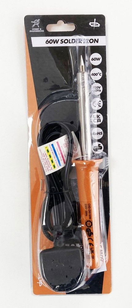 SOLDER IRON 60w 230v SCREWDRIVER TIP UK PLUG - TOOLZONE KDPHB279