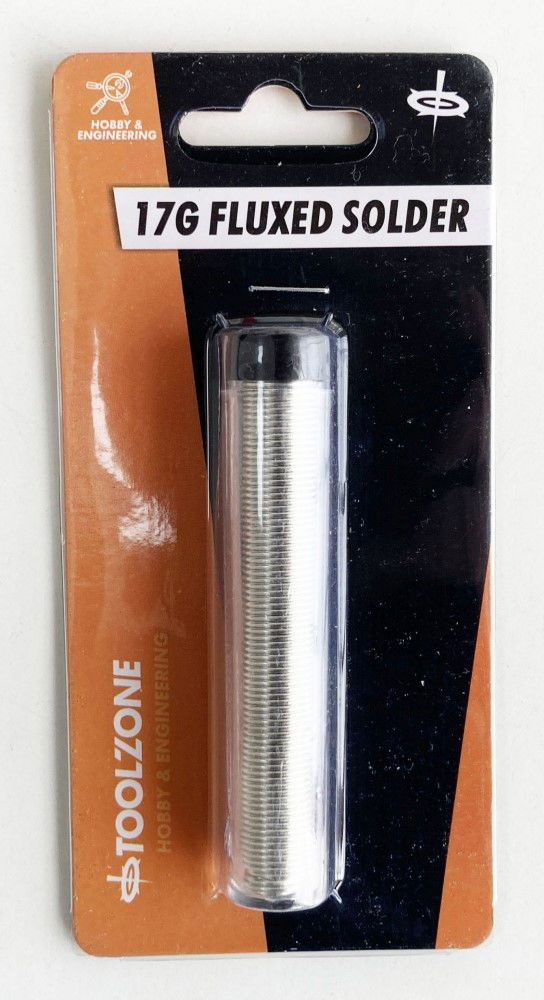 FLUXED SOLDER LEAD FREE 17g 1mm DIAMETER TIN COPPER - TOOLZONE KDPHB283