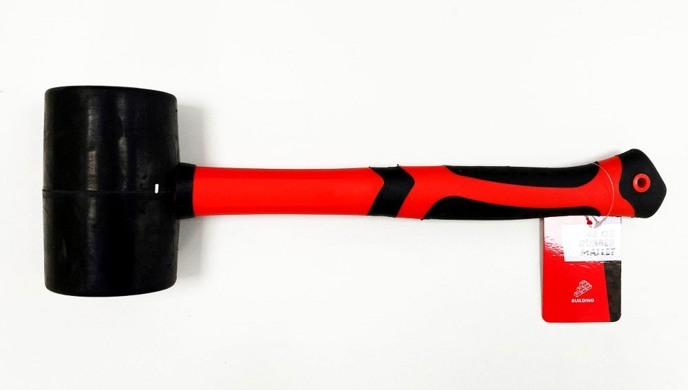 RUBBER MALLET 48oz FIBRE HANDLE BLACK HEAD - TOOLZONE KDPHM003