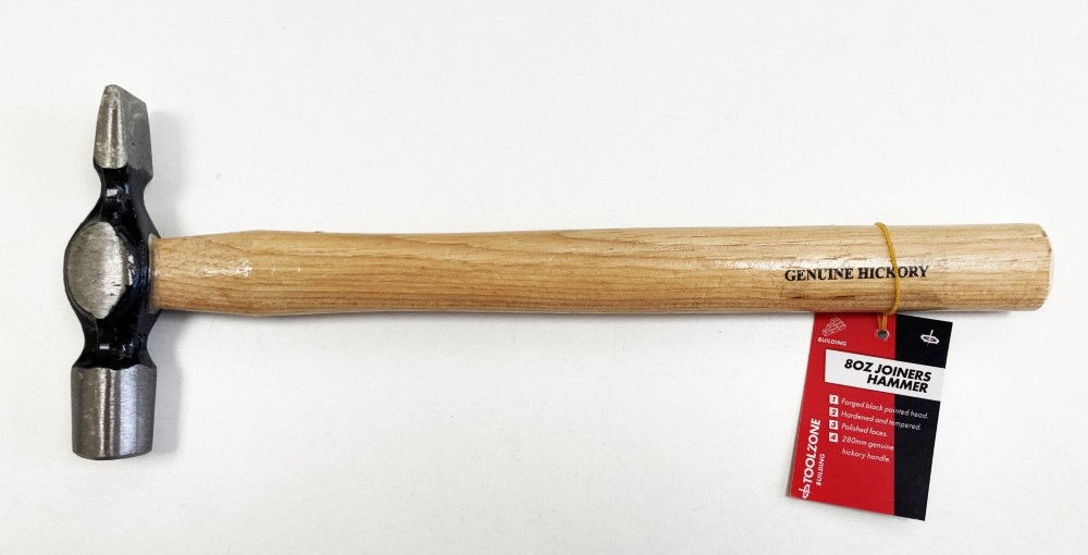 JOINERS HAMMER 8oz HICKORY HANDLE - TOOLZONE KDPHM011
