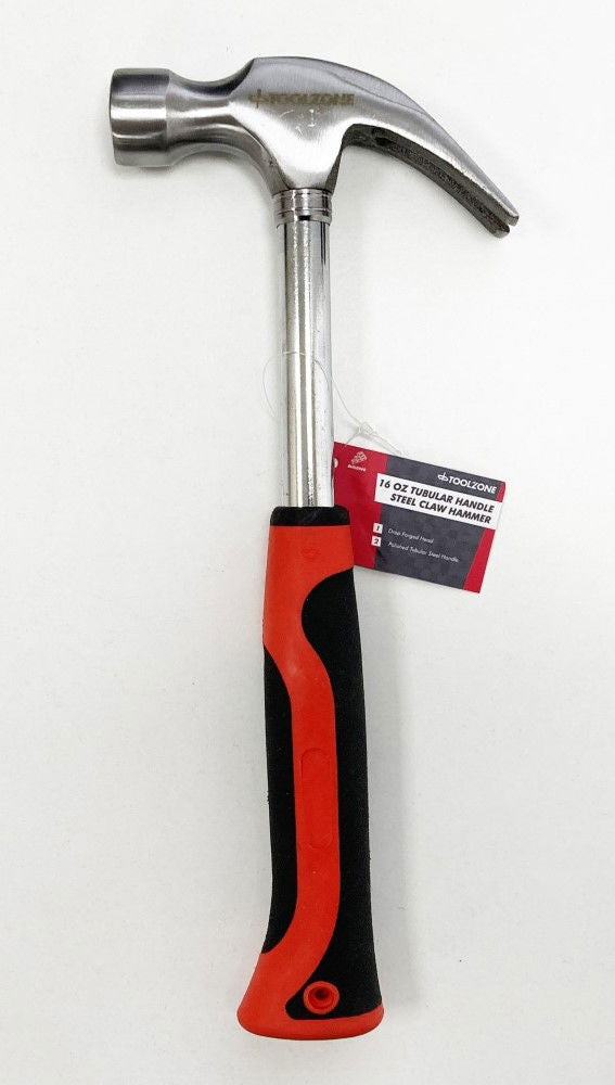 CLAW HAMMER 16oz TUBULAR HANDLE - TOOLZONE KDPHM042