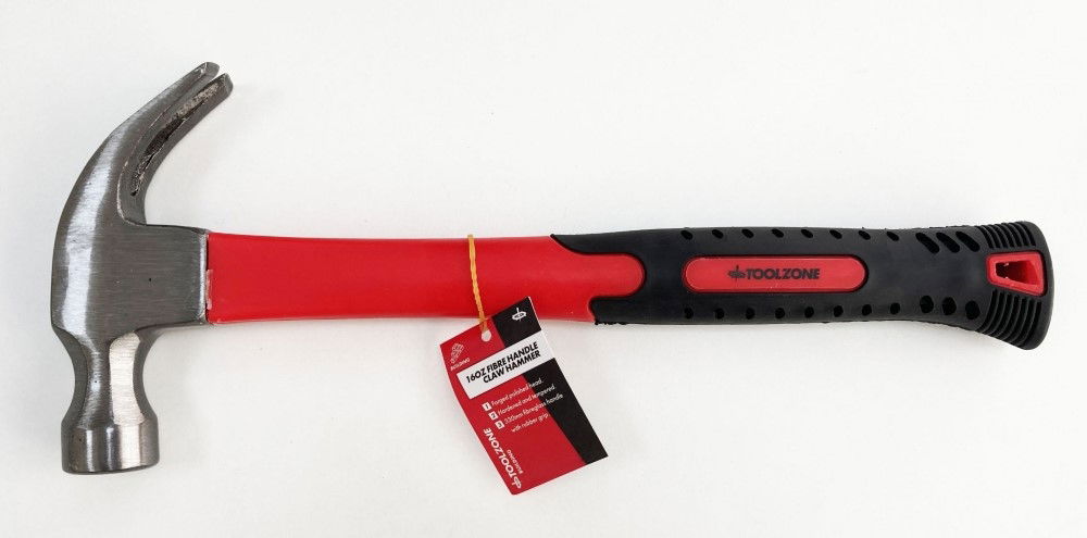 CLAW HAMMER 16oz 70% FIBRE HANDLE - TOOLZONE KDPHM044