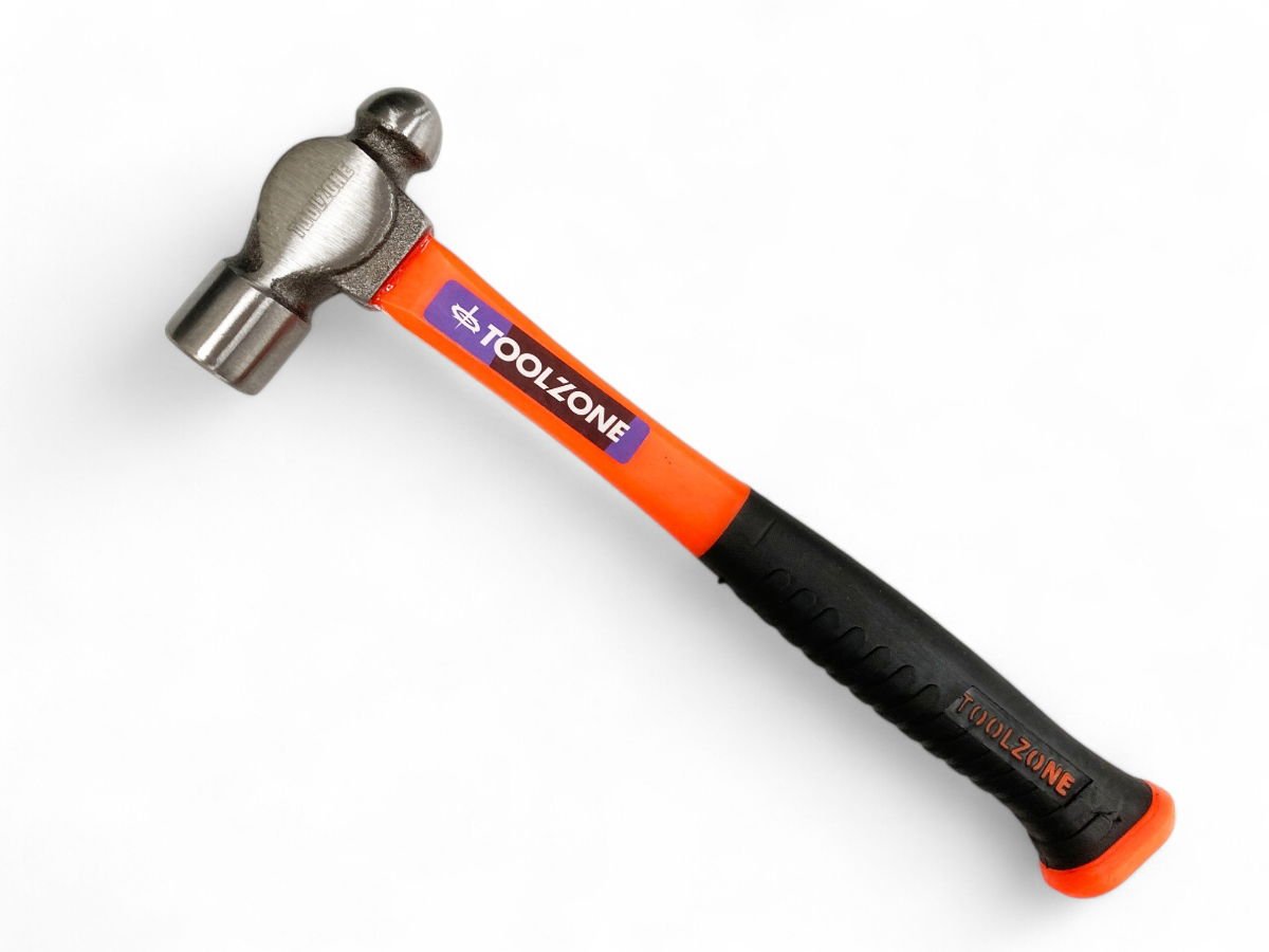 BALL PEIN HAMMER 8oz 70% FIBRE HANDLE ORANGE 280mm - TOOLZONE KDPHM061