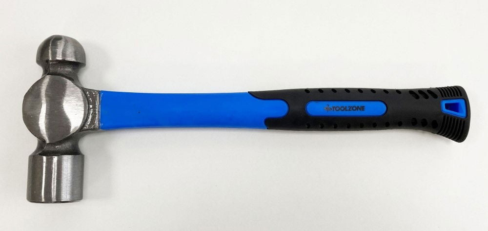 BALL PEIN HAMMER 32oz 70% FIBRE HANDLE 340mm - TOOLZONE KDPHM063