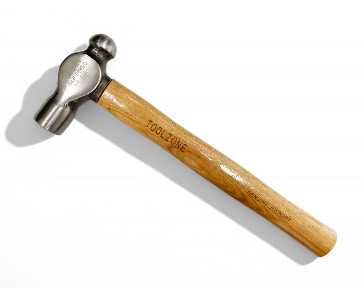BALL PEIN HAMMER 16oz HICKORY HANDLE 330mm - TOOLZONE KDPHM066
