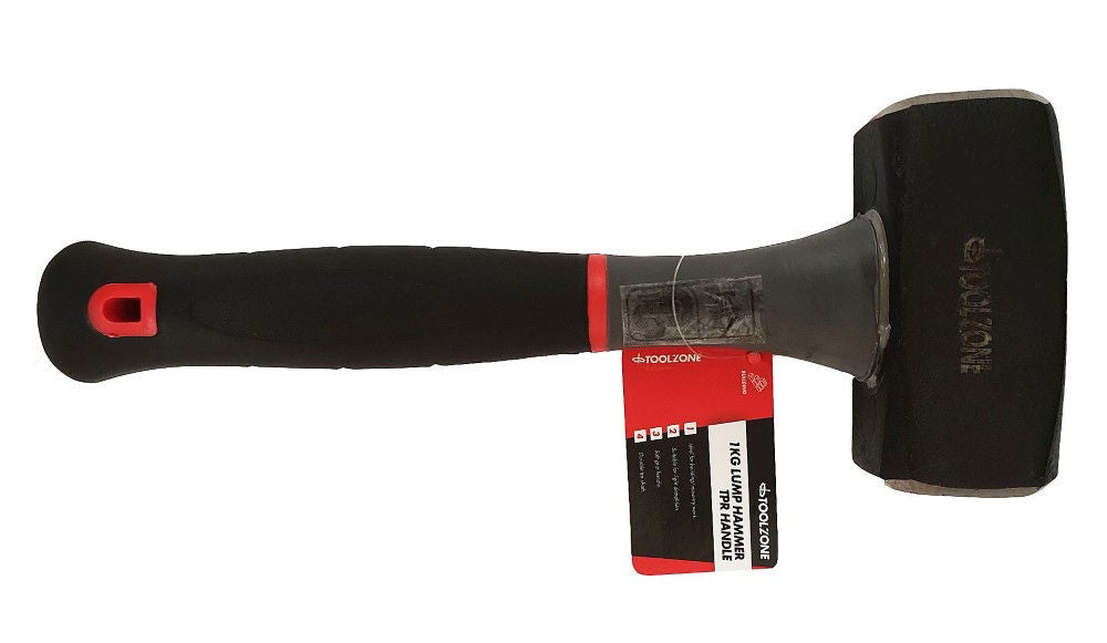 LUMP HAMMER 1kg TPR HANDLE 260mm - TOOLZONE KDPHM076