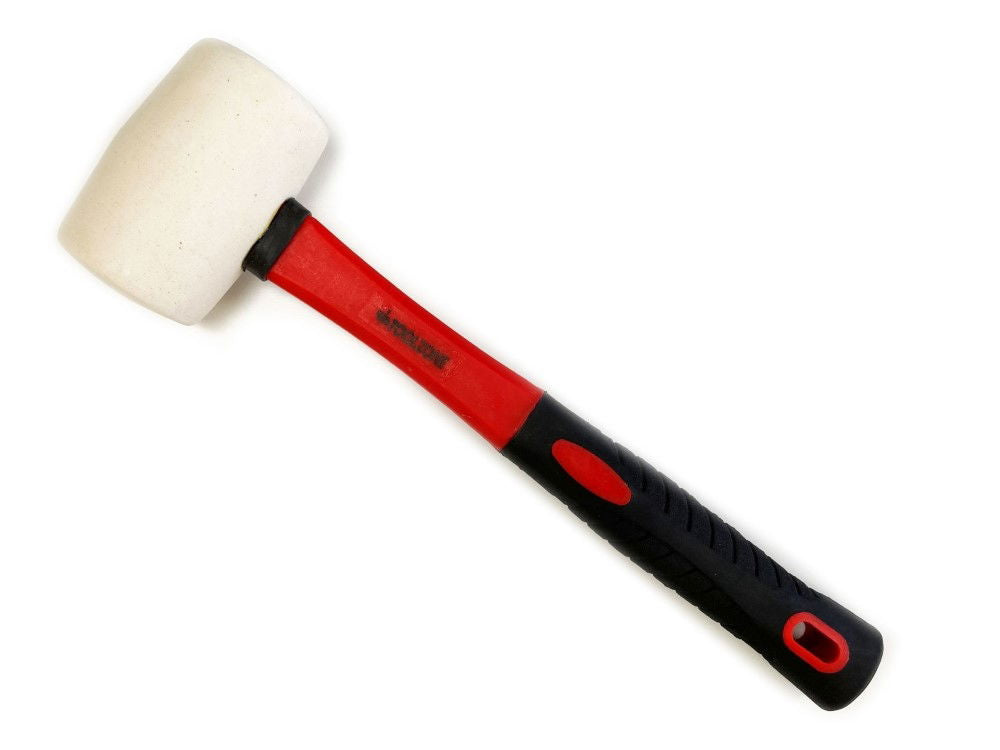 RUBBER MALLET 16oz WHITE FIBREGLASS HANDLE 350mm - TOOLZONE KDPHM110