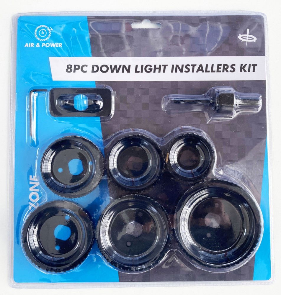 DOWN LIGHT INSTALLERS KIT 8pc SIZES 51-89mm - TOOLZONE KDPHS036