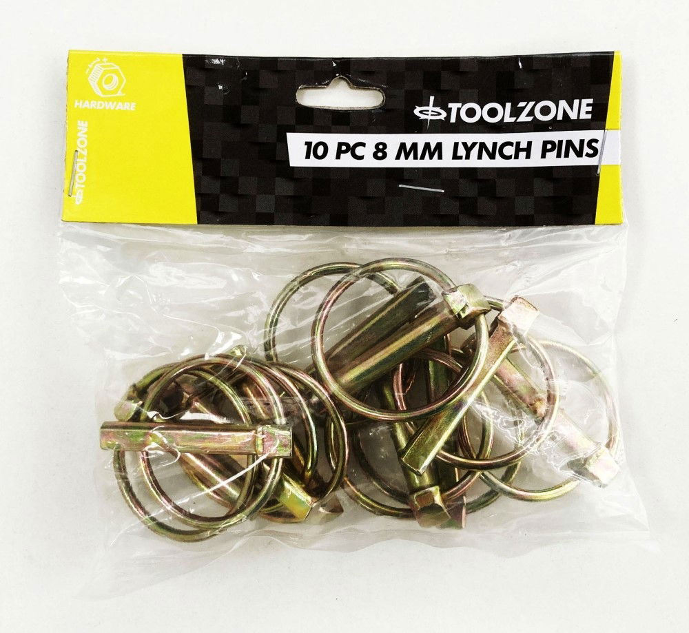 LINKAGE PIN SET 10pc 8mm GALVANISED - TOOLZONE KDPHW164