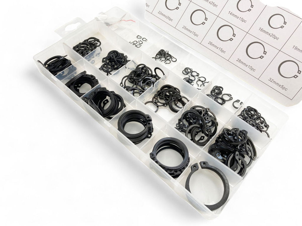 EXTERNAL CIRCLIP ASSORTMENT 300pc IN STORAGE BOX - TOOLZONE KDPHW184