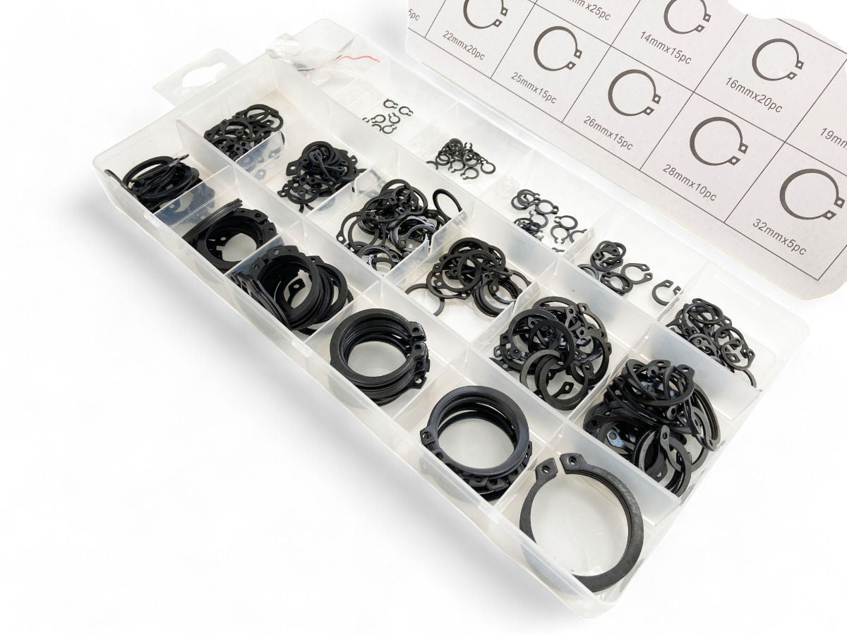 EXTERNAL CIRCLIP ASSORTMENT 300pc IN STORAGE BOX - TOOLZONE KDPHW184