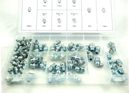 GREASE NIPPLE ASSORTMENT 110pc IN STORAGE BOX - TOOLZONE KDPHW186