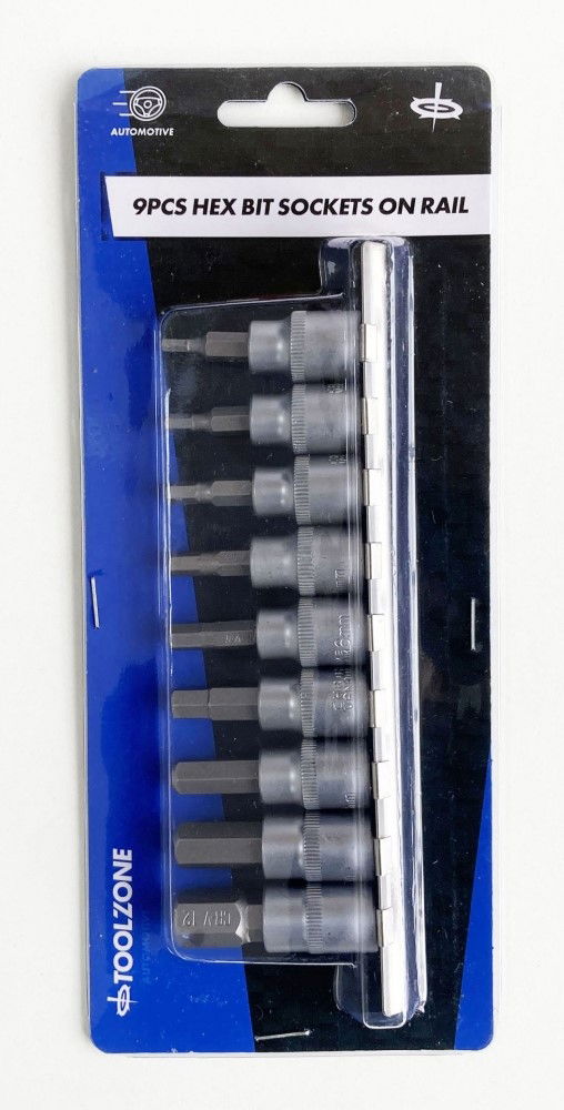 HEX BIT SOCKET SET METRIC 3/8 DRIVE 9pc CHROME VANADIUM - TOOLZONE KDPHX035
