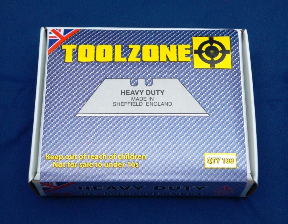 UTILITY KNIFE BLADES ENGLISH MADE 100pc BOX - TOOLZONE KDPKN054
