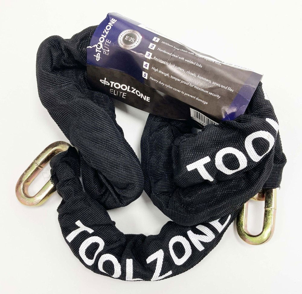 CHAIN NYLON COVERED 1.8m x 10mm HEAVY DUTY SQUARE LINK - TOOLZONE KDPLK020