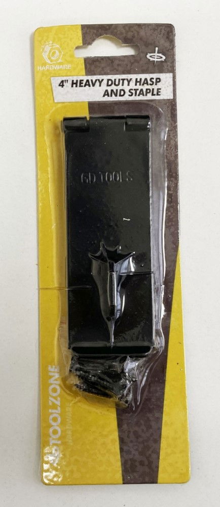 HASP AND STAPLE HEAVY DUTY 4 100x38mm WITH 8 SCREWS - TOOLZONE KDPLK083