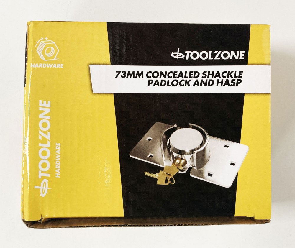 SHACKLESS LOCK AND HASP 73mm CONCEALED SHACKLE WITH 2 KEYS - TOOLZONE KDPLK107