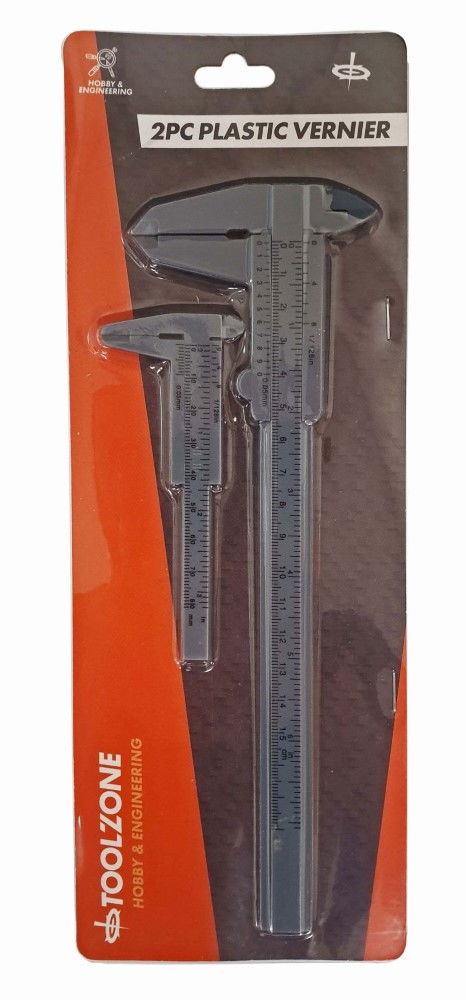 PLASTIC VERNIER CALIPER SET 2pc 3 AND 6 - TOOLZONE KDPMS086