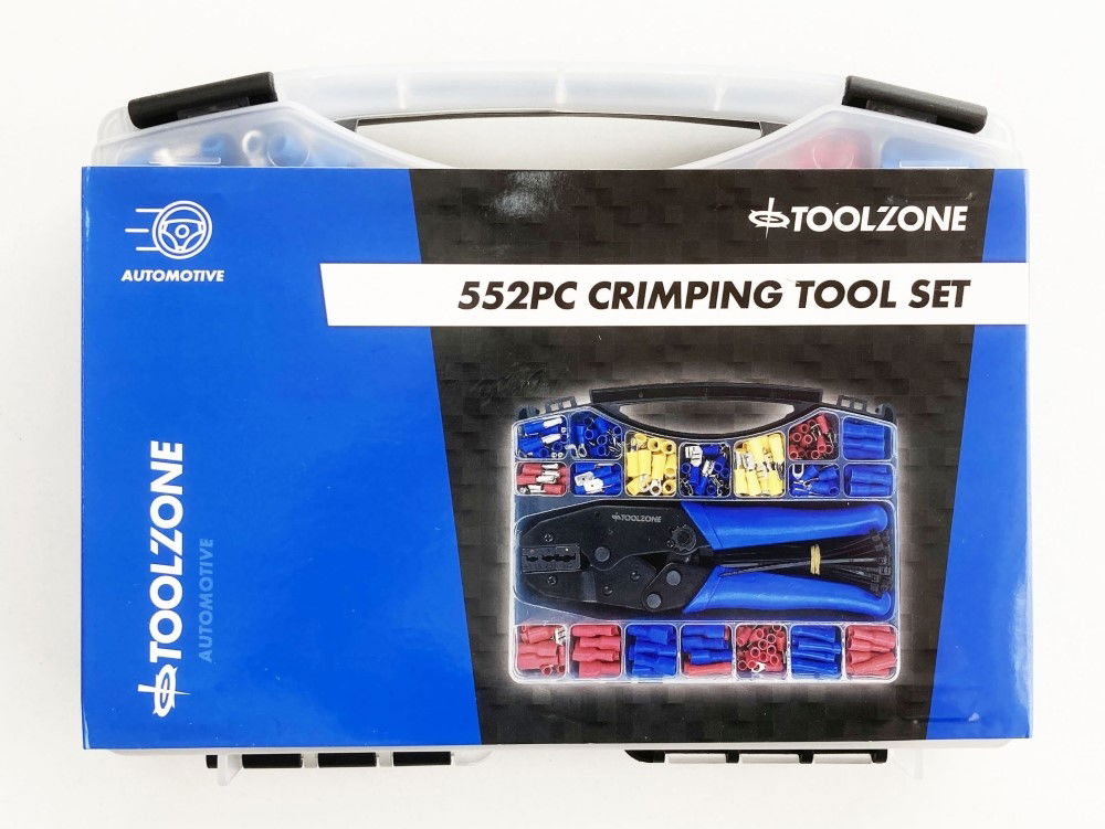 CRIMPING TOOL SET 552PC WITH INSULATED TERMINALS AND ACCESSORIES - TOOLZONE KDPPL130