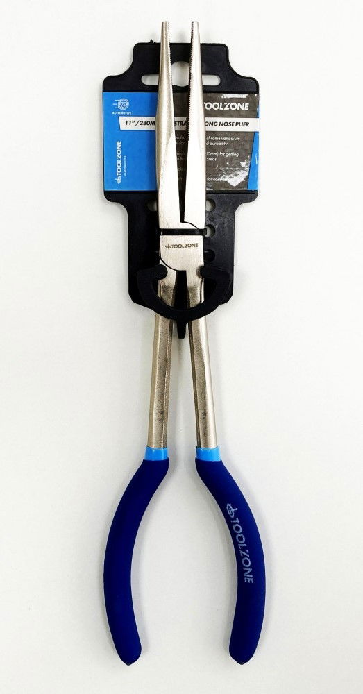 LONG NOSE PLIERS STRAIGHT 11 CRV SOFT GRIP HANDLES - TOOLZONE KDPPL132