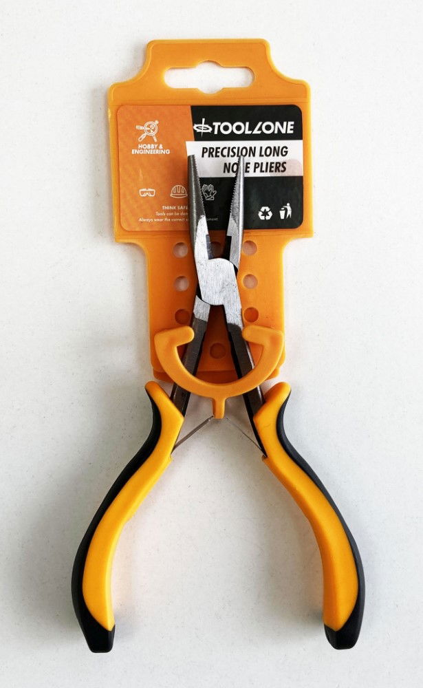 PRECISION LONG NOSE PLIERS LEAF SPRING CARBON STEEL - TOOLZONE KDPPL185