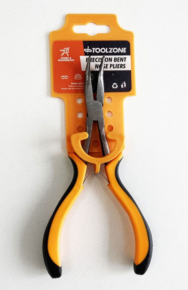 PRECISION BENT NOSE PLIERS LEAF SPRING CARBON STEEL - TOOLZONE KDPPL186