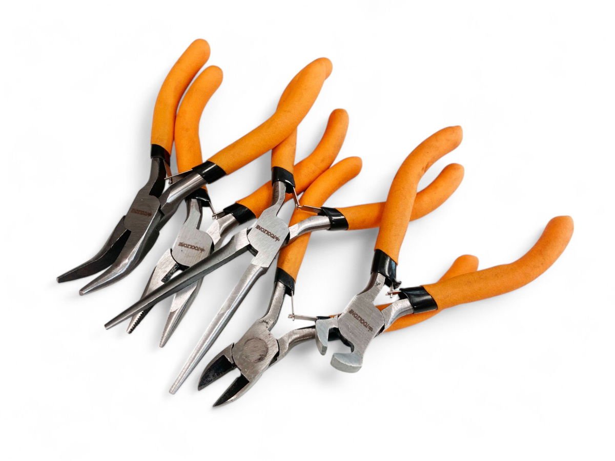 MINI PLIER SET 5PC DOUBLE DIPPED HANDLE ORANGE - TOOLZONE KDPPL299