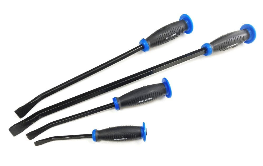 PRY BAR SET 4PC QUALITY HANDLES 210mm-590mm - TOOLZONE KDPPN003