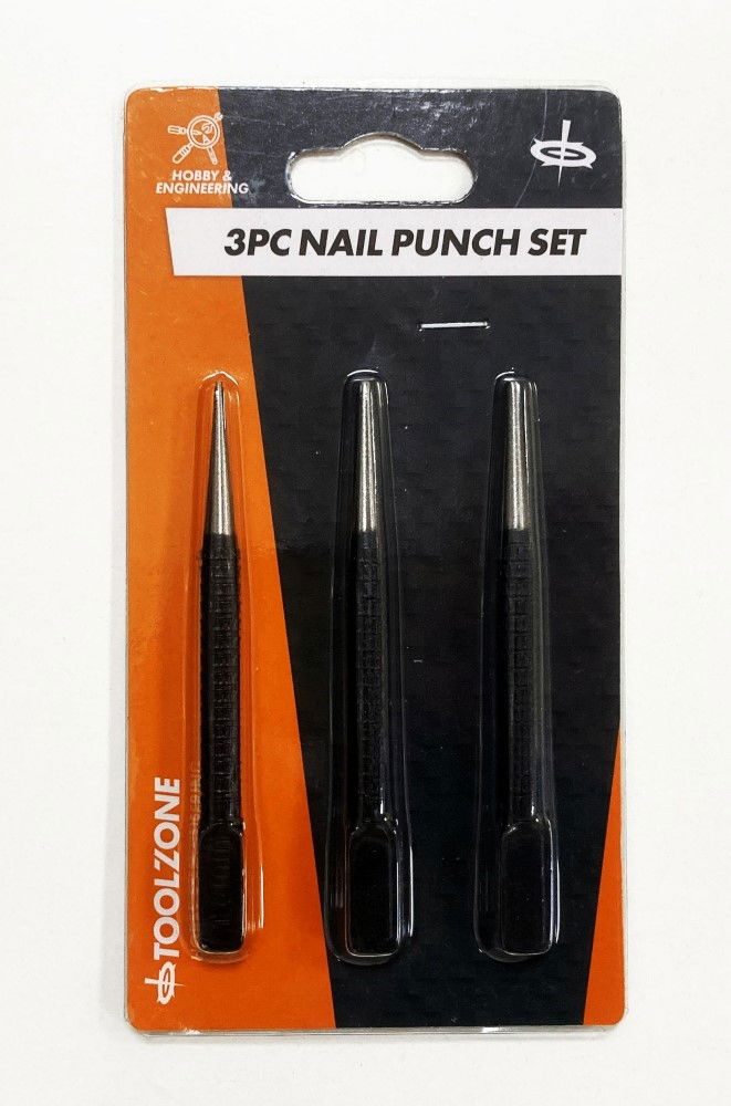 NAIL PUNCH SET 3PC 1/16, 3/32, 1/8 ALLOY STEEL - TOOLZONE KDPPN096