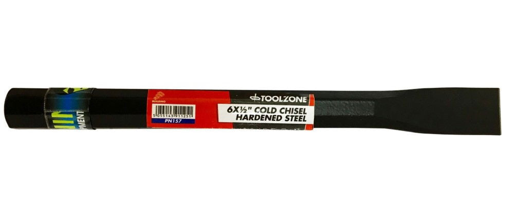 COLD CHISEL 6 x 1/2 DROP FORGED HARDENED STEEL BLACK FINISH - TOOLZONE KDPPN157